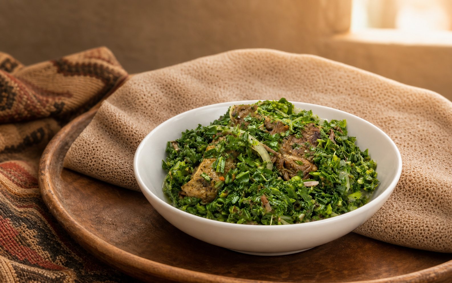 Gomen Besiga — Ethiopian beef and kale stew