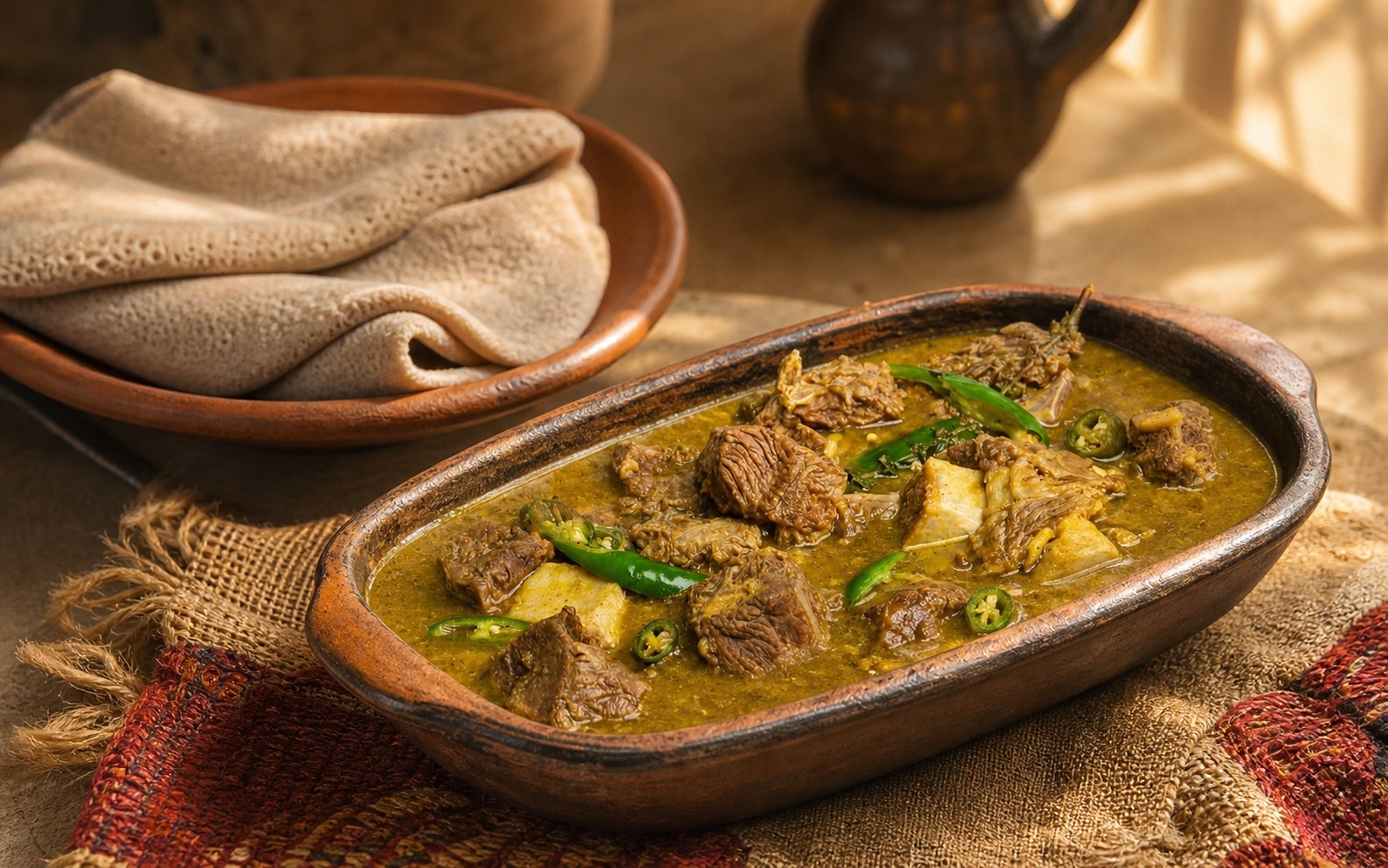 Kilkil — Ethiopian meat-on-bone soup served with injera